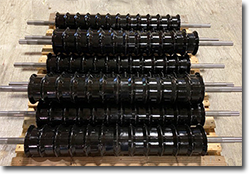 black grooved rollers